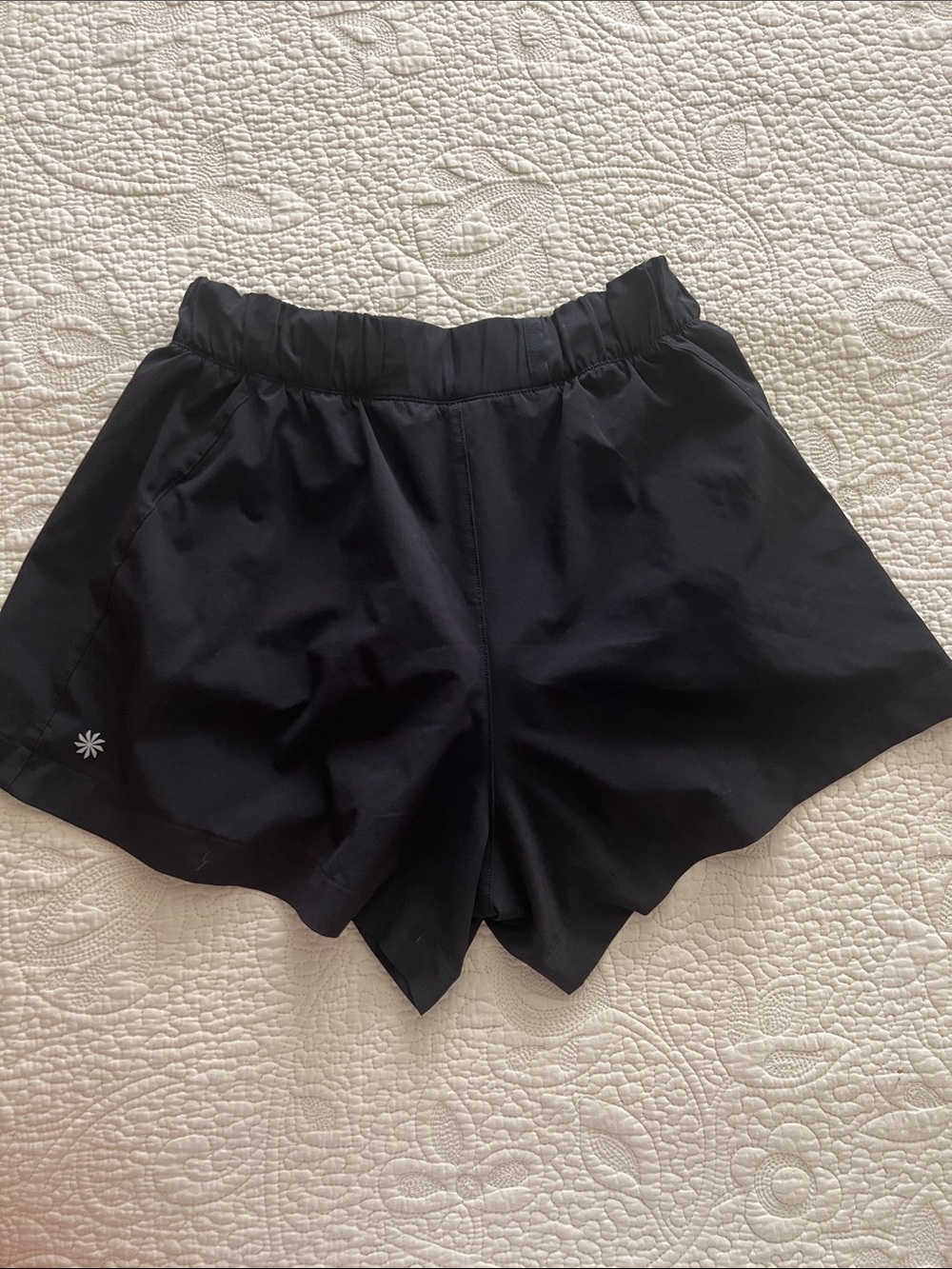Athleta Girl Black Athletic Lined Shorts, size 12